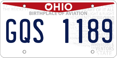 OH license plate GQS1189