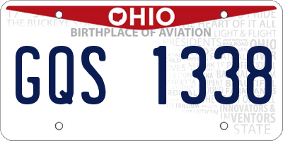 OH license plate GQS1338