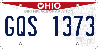OH license plate GQS1373