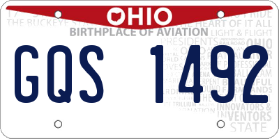 OH license plate GQS1492