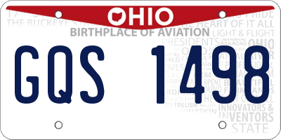 OH license plate GQS1498