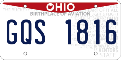 OH license plate GQS1816