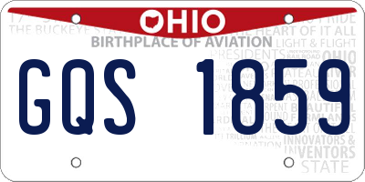 OH license plate GQS1859