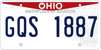 OH license plate GQS1887