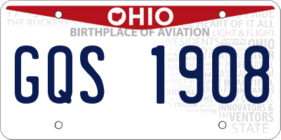 OH license plate GQS1908