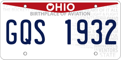OH license plate GQS1932