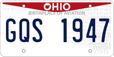 OH license plate GQS1947