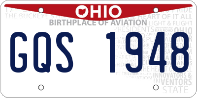 OH license plate GQS1948