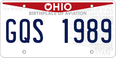 OH license plate GQS1989