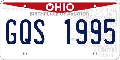 OH license plate GQS1995