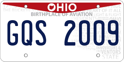 OH license plate GQS2009