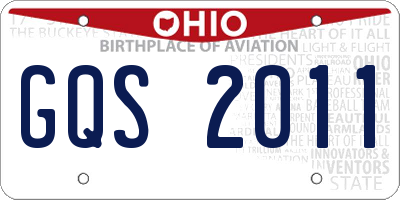 OH license plate GQS2011