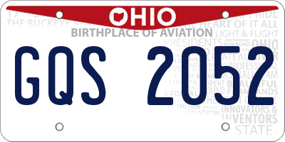 OH license plate GQS2052