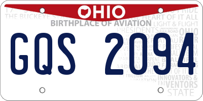 OH license plate GQS2094