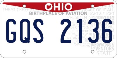 OH license plate GQS2136