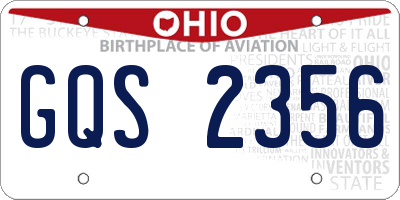 OH license plate GQS2356