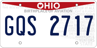 OH license plate GQS2717