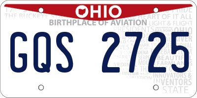 OH license plate GQS2725