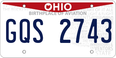 OH license plate GQS2743
