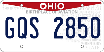 OH license plate GQS2850