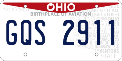 OH license plate GQS2911