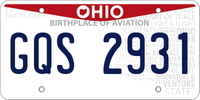 OH license plate GQS2931