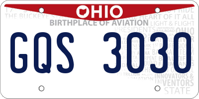 OH license plate GQS3030