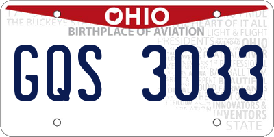 OH license plate GQS3033