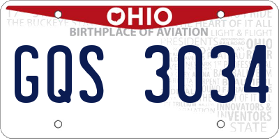 OH license plate GQS3034