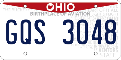 OH license plate GQS3048