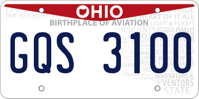 OH license plate GQS3100