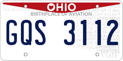 OH license plate GQS3112