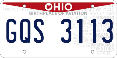 OH license plate GQS3113