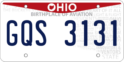 OH license plate GQS3131