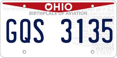 OH license plate GQS3135