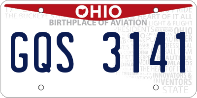 OH license plate GQS3141