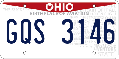OH license plate GQS3146