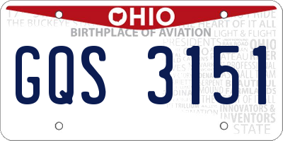 OH license plate GQS3151