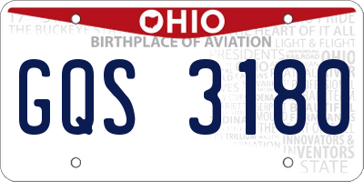 OH license plate GQS3180