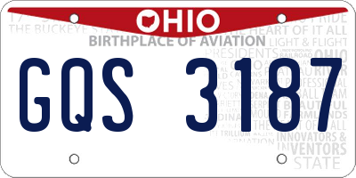 OH license plate GQS3187