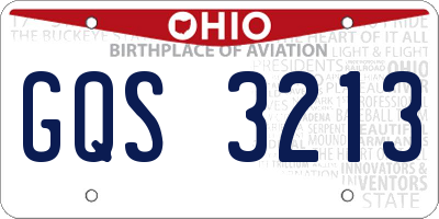 OH license plate GQS3213