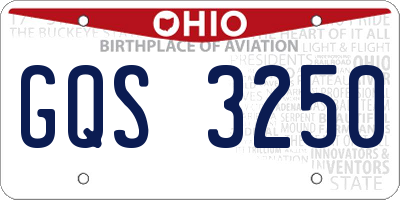 OH license plate GQS3250