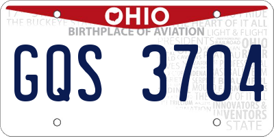 OH license plate GQS3704