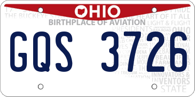 OH license plate GQS3726