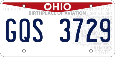 OH license plate GQS3729