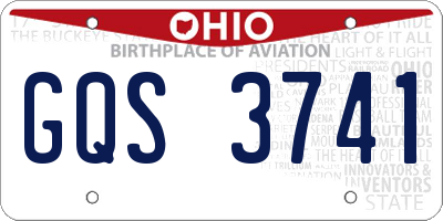 OH license plate GQS3741