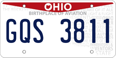 OH license plate GQS3811