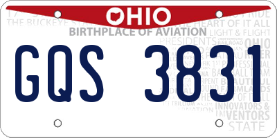 OH license plate GQS3831
