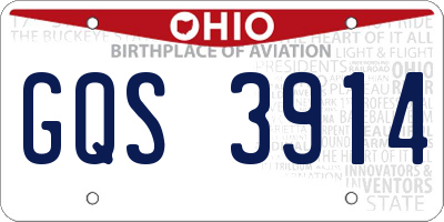 OH license plate GQS3914