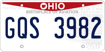 OH license plate GQS3982
